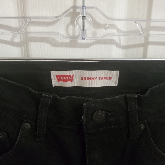 Levis Boys Black Solid Skinny Taper fit Stretchable Black Jeans Size 12 - Picture 4 of 6
